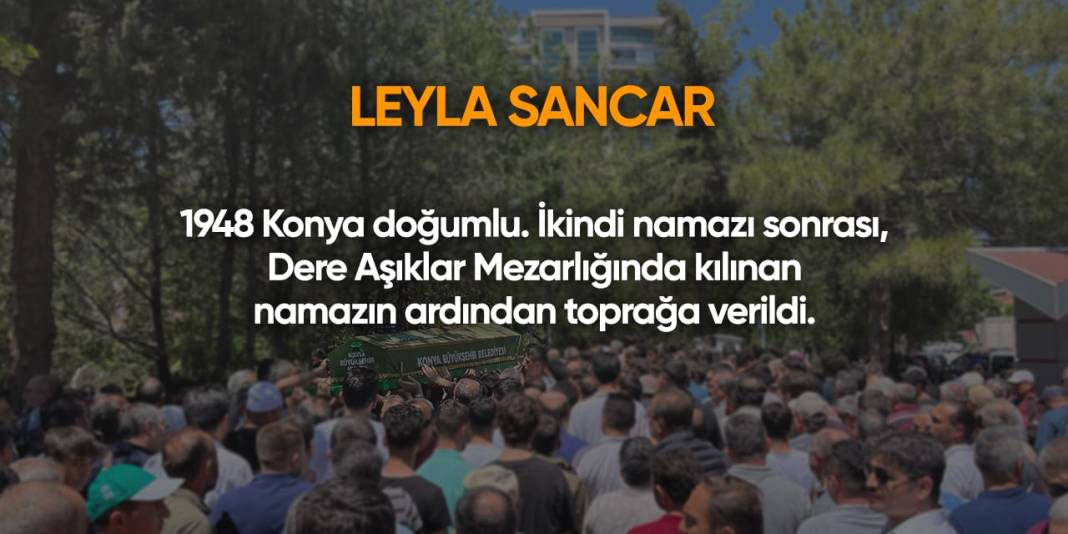 Konya'da bugün vefat edenler | 21 Ekim 2024 12